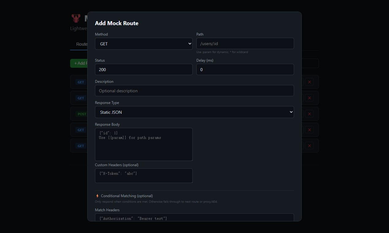 Add Route Modal